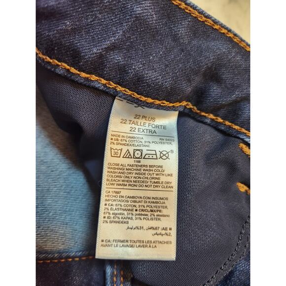 Old Navy Womens Blue Secret Slim Pockets High Rise Kicker Boot-Cut Jeans Size 22 - Picture 4 of 7